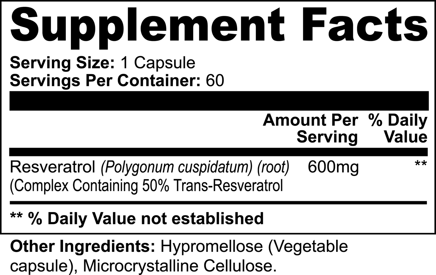 Resveratrol 50% 600mg by Project M