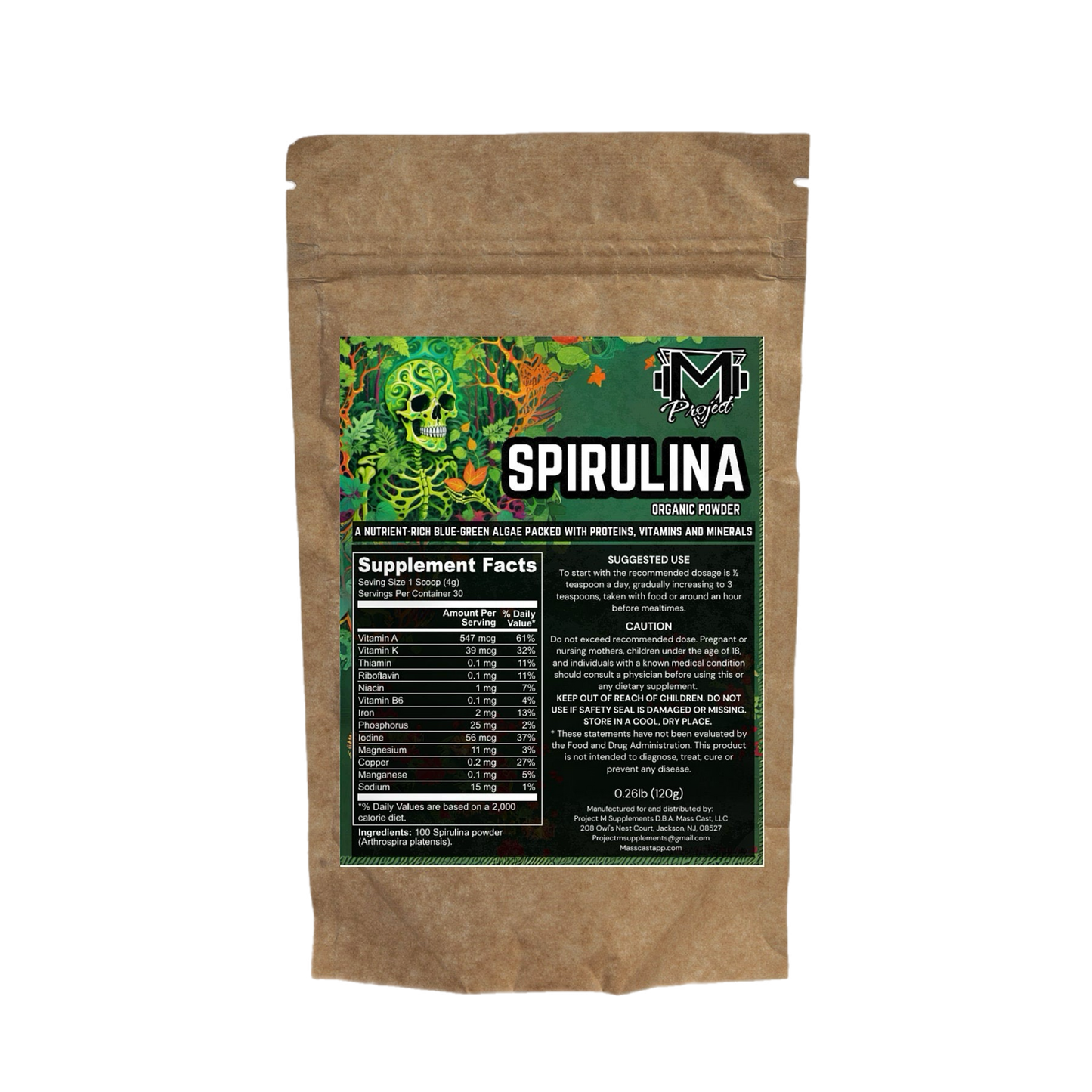 Organic Spirulina Powder by Project M