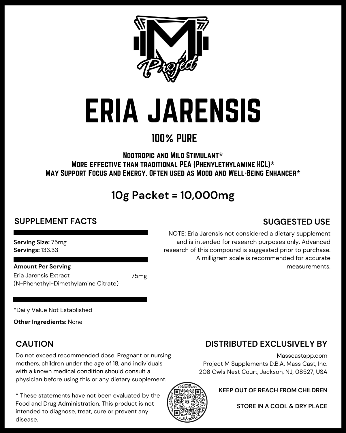 Eria Jarensis Extract - 100% Pure by Project M