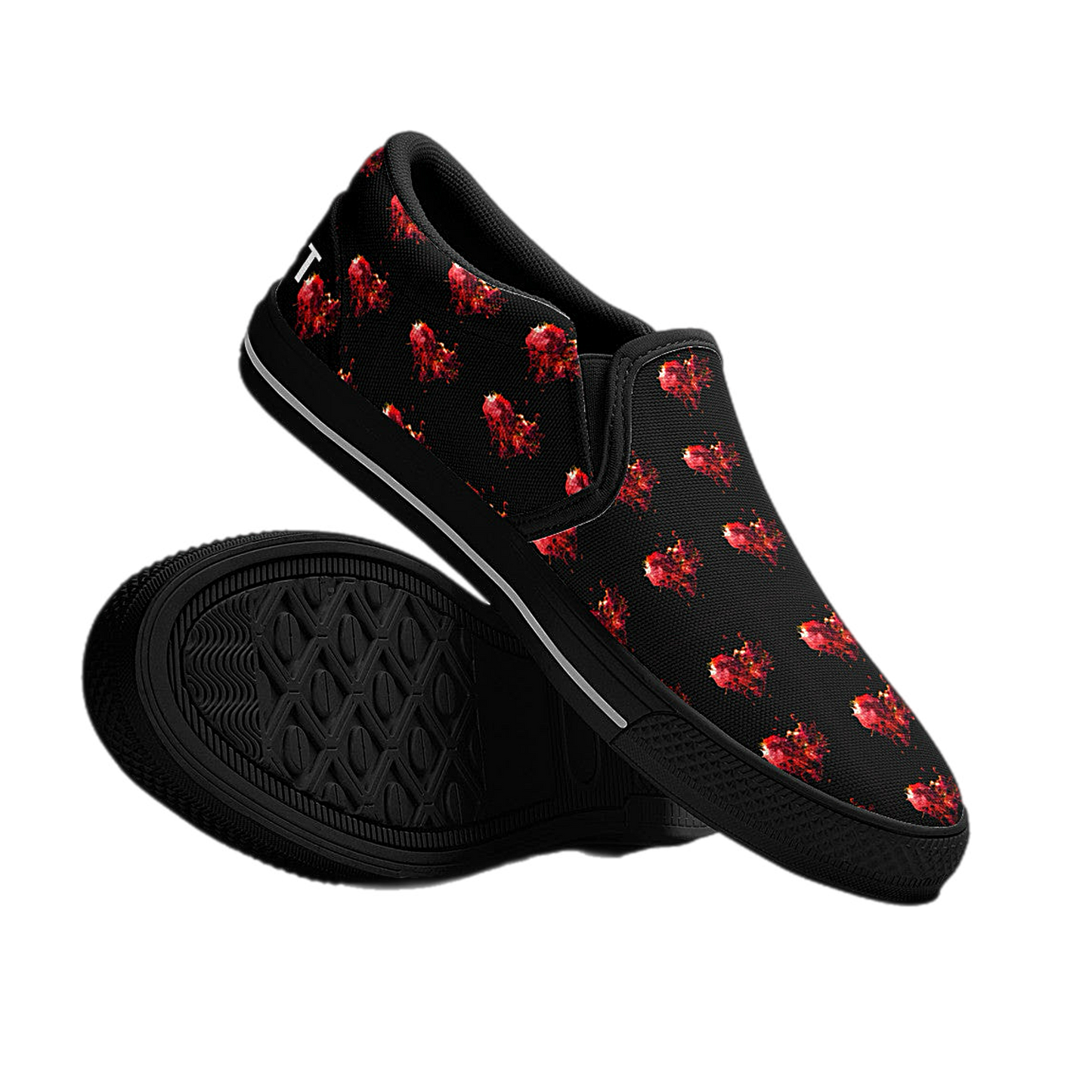 Explosive Hearts Valentine’s Day Edition Slip-on Shoes by Mass Cast