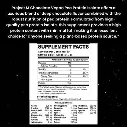 Vegan Pea Protein Isolate (Chocolate) by Project M