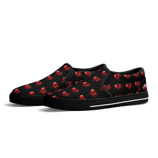 Explosive Hearts Valentine’s Day Edition Slip-on Shoes by Mass Cast