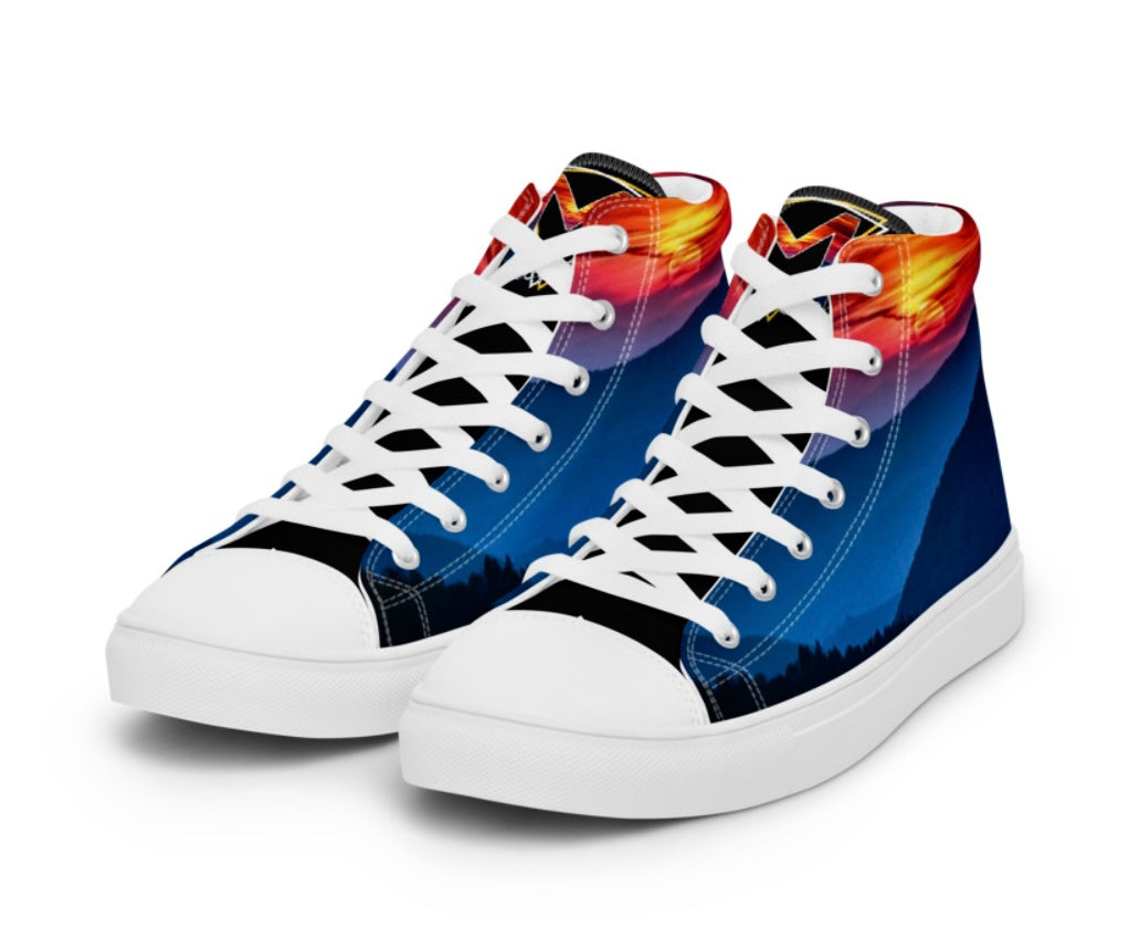 Mountain Sunset Women’s High Top Canvas Shoes